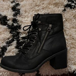 Black combat boots